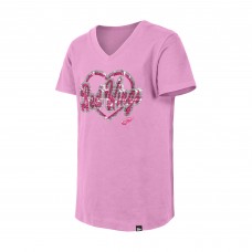 Подростковая Girls Detroit Red Wings New Era Pink Flip Sequin V-Neck T-Shirt