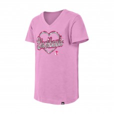 Футболка Girls Youth Chicago Blackhawks New Era Pink Flip Sequin V-Neck