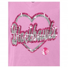 Футболка Girls Youth Chicago Blackhawks New Era Pink Flip Sequin V-Neck