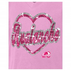 Футболка Подростковая Girls Colorado Avalanche New Era Pink Flip Sequin V-Neck