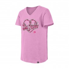 Подростковая Girls Columbus Blue Jackets New Era Pink Flip Sequin V-Neck T-Shirt