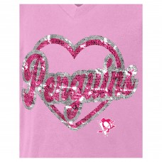 Футболка Подростковая Girls Pittsburgh Penguins New Era Pink Flip Sequin V-Neck