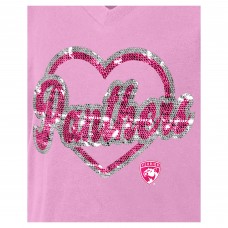 Футболка Подростковая Girls Florida Panthers New Era Pink Flip Sequin V-Neck