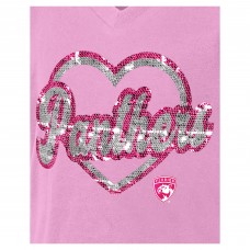 Футболка Подростковая Girls Florida Panthers New Era Pink Flip Sequin V-Neck
