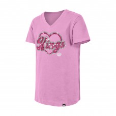 Подростковая Girls Los Angeles Kings New Era Pink Flip Sequin V-Neck T-Shirt