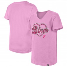 Подростковая Girls St. Louis Blues New Era Pink Flip Sequin V-Neck T-Shirt