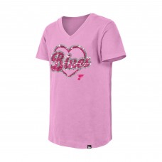 Подростковая Girls St. Louis Blues New Era Pink Flip Sequin V-Neck T-Shirt