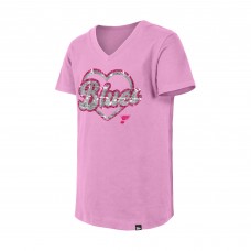 Подростковая Girls St. Louis Blues New Era Pink Flip Sequin V-Neck T-Shirt