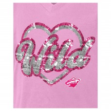 Футболка Подростковая Girls Minnesota Wild New Era Pink Flip Sequin V-Neck