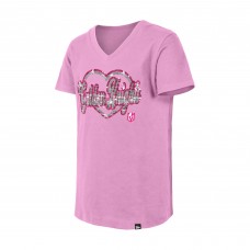 Футболка Подростковая Girls Vegas Golden Knights New Era Pink Flip Sequin V-Neck
