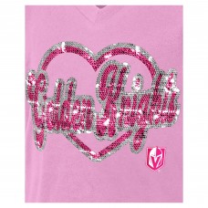 Футболка Подростковая Girls Vegas Golden Knights New Era Pink Flip Sequin V-Neck