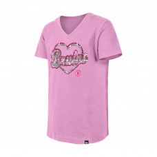 Футболка Girls Youth Boston Bruins New Era Pink Flip Sequin V-Neck