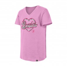 Футболка Girls Youth Boston Bruins New Era Pink Flip Sequin V-Neck