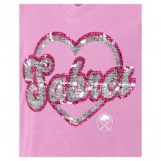 Футболка Girls Youth Buffalo Sabres New Era Pink Flip Sequin V-Neck