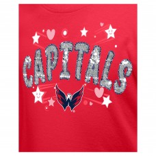 Футболка Girls Youth Washington Capitals New Era Red Flip Sequin