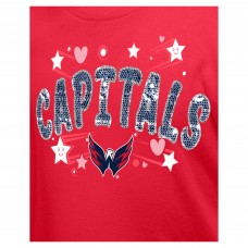Футболка Girls Youth Washington Capitals New Era Red Flip Sequin