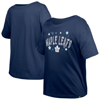 Футболка Подростковая Girls Toronto Maple Leafs New Era Navy Flip Sequin