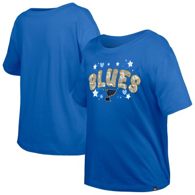 Подростковая Girls St. Louis Blues New Era Blue Flip Sequin T-Shirt