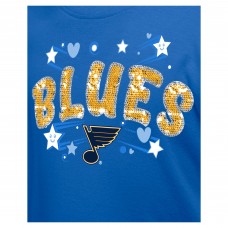 Подростковая Girls St. Louis Blues New Era Blue Flip Sequin T-Shirt