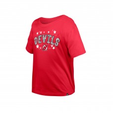 Футболка Подростковая Girls New Jersey Devils New Era Red Flip Sequin