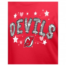 Футболка Подростковая Girls New Jersey Devils New Era Red Flip Sequin
