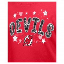 Футболка Подростковая Girls New Jersey Devils New Era Red Flip Sequin