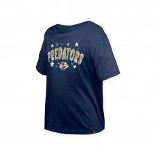 Подростковая Girls Nashville Predators New Era Navy Flip Sequin T-Shirt