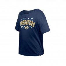 Подростковая Girls Nashville Predators New Era Navy Flip Sequin T-Shirt