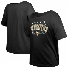 Футболка Подростковая Girls Pittsburgh Penguins New Era Black Flip Sequin