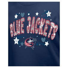 Подростковая Girls Columbus Blue Jackets New Era Navy Flip Sequin T-Shirt