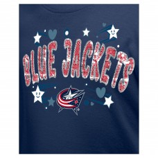 Подростковая Girls Columbus Blue Jackets New Era Navy Flip Sequin T-Shirt