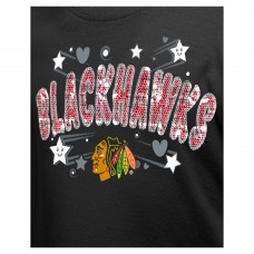 Футболка Girls Youth Chicago Blackhawks New Era Black Flip Sequin
