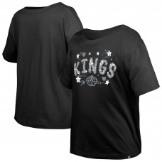 Подростковая Girls Los Angeles Kings New Era Black Flip Sequin T-Shirt