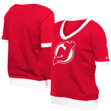 Женская футболка New Jersey Devils New Era Red Game Day Rhinestuds Женская футболка New Jersey Devils New Era Red Game Day Rhinestuds