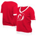 Женская футболка New Jersey Devils New Era Red Game Day Rhinestuds
