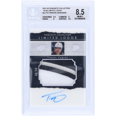 Trevor Zegras Anaheim Ducks Autographed 2021-22 Upper Deck The Cup Limited Logos Relic #LLT-TZ #40/50 BGS Authenticated 8.5 Card - 9.5,9,8,9.5 Subgrades