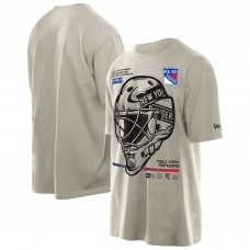 New York Rangers New Era Tan Goalie Mask T-Shirt New York Rangers New Era Tan Goalie Mask T-Shirt