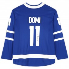 Игровая джерси Max Domi Toronto Maple Leafs Autographed Fanatics Authentic Blue Fanatics Breakaway