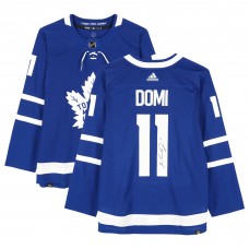 Игровая джерси Max Domi Toronto Maple Leafs Autographed Fanatics Authentic Blue adidas Authentic