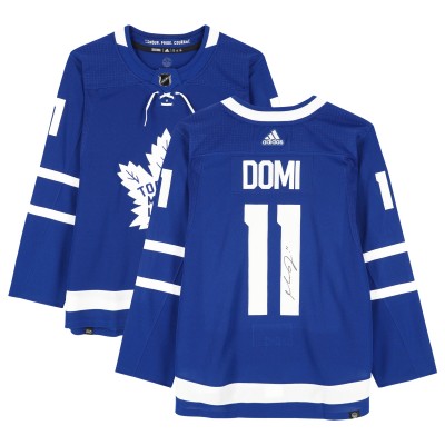 Игровая джерси Max Domi Toronto Maple Leafs Autographed Fanatics Authentic Blue adidas Authentic