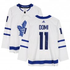 Игровая джерси Max Domi Toronto Maple Leafs Autographed Fanatics Authentic White adidas Authentic
