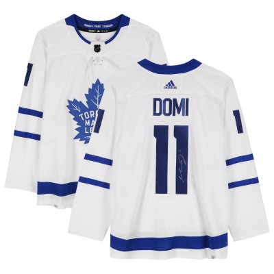 Игровая джерси Max Domi Toronto Maple Leafs Autographed Fanatics Authentic White adidas Authentic