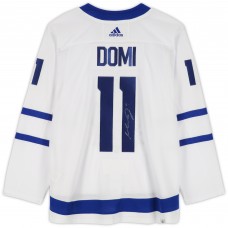 Игровая джерси Max Domi Toronto Maple Leafs Autographed Fanatics Authentic White adidas Authentic
