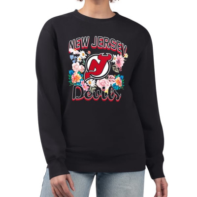 Женская свитшот New Jersey Devils G-III 4Her by Carl Banks Black Flower Logo Pullover