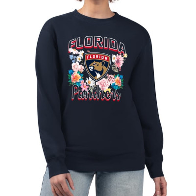 Женская свитшот Florida Panthers G-III 4Her by Carl Banks Navy Flower Logo Pullover