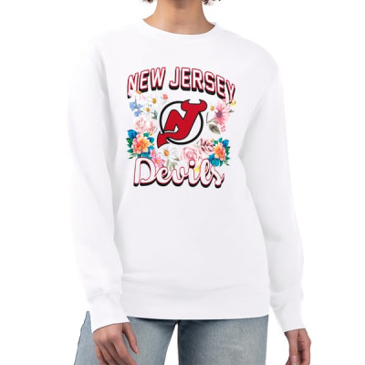 Женская свитшот New Jersey Devils G-III 4Her by Carl Banks White Flower Logo Pullover