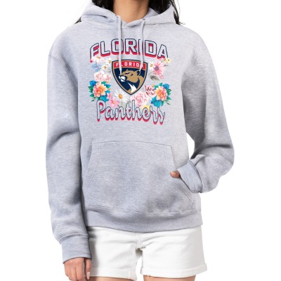 Толстовка Florida Panthers G-III 4Her by Carl Banks Womens Flower Logo - Heather Gray