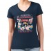 Футболка Florida Panthers G-III 4Her by Carl Banks Womens Flower Logo Fitted V-Neck - Navy