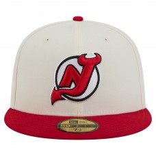 Бейсболка New Jersey Devils New Era White Chrome Two-Toned 59FIFTY