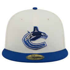 Бейсболка Vancouver Canucks New Era White Chrome Two-Toned 59FIFTY